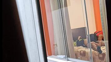 Colombian neighbor rides boyfriend in voyeur skirt upskirt action