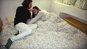 pregnant slut gives sloppy blowjob to keep her man moaning on huge cock