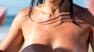 Skinny teen natural tits topless beach flashing voyeur compilation