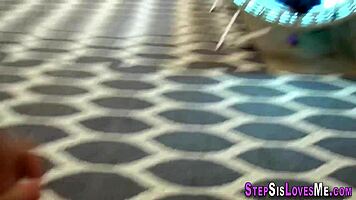 Stepsis strokes and rubs big cock in amateur pov frenzy