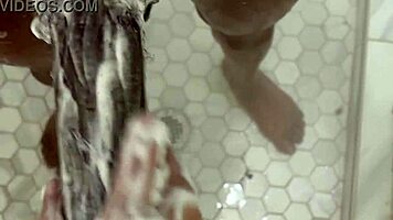 petite babe sneaks into shower for bbc pov riding adventure up close