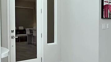 Chloe Temple's belly rubbed intensely before hardcore pounding