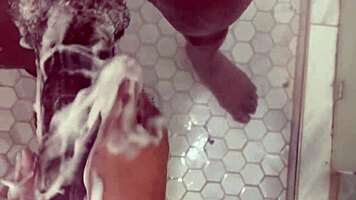 petite babe sneaks into shower for bbc pov riding adventure up close