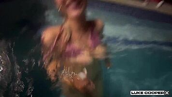 hot big boobs blonde pool fucked hard by horny stud 🌙💦🍆