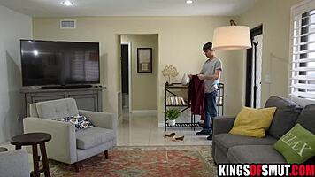 cheating blonde milf seduces young guy after getting busted