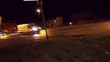 german milf risks public pounding bent over in city streets