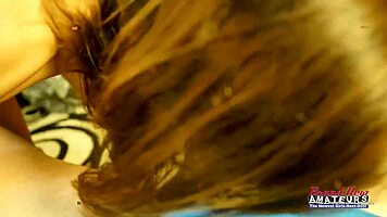 Brunette Meredith and Blonde Mya Lick Tits Sharing Juicy Cock