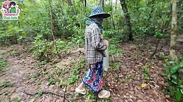 lost horny thai teen wanders forest and fucks wildly outdoors