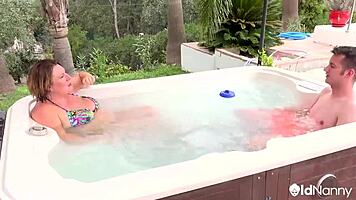 Chubby British Milf Jojo Fucked Doggystyle in Hot Tub by Sam