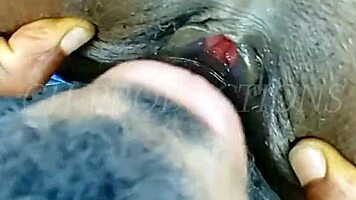 African teen tied up slurps sloppy on bbc, submissive gagging like a total slut!