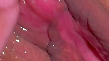 Amateur asian wife licks shaved wet pussy closeup post virginity loss