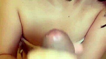 hot brunette teases and strokes cock backstage lover style