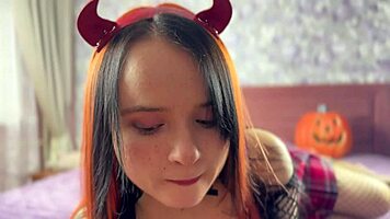 hey succubus, your pierced nipples and big ass got me hard for halloween play?