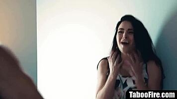 Stepmom Stepdaughter Threesome with Monster Cock Pounding