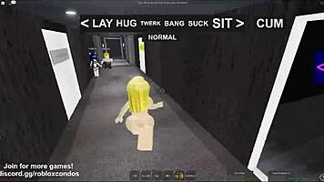 Roblox teen deepthroats cock before anal assfucking and pussy sucking