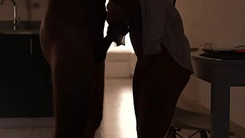 Kitchen Blowjob Swallows Cum After Hardcore Pussy Fuck