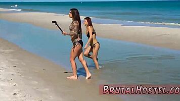 Cherry Torn Bonds Excited Young Tourist Felicity Feline First Time