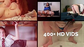 Hot College Student Swallows Loads in First Blowbang