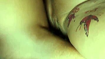 drunk bbw wife squirts from hubby's wet pussy licking christmas fuck