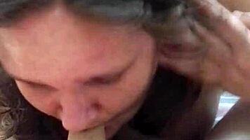 Sexy milf older woman sucks young guy cock doggystyle cum pussy