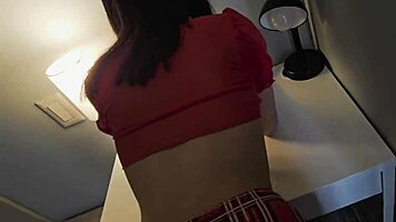 naughty spoiled babe in sexy uniform gets HEAVY PUNISHMENT fucked and creampied hard!