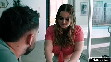 damn boss makes me kneel in shower for deepthroat on his huge cock after hospitality