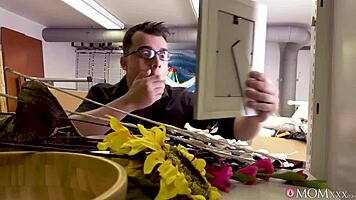 milf boss catches masturbation and punishes with squirting orgasm in office