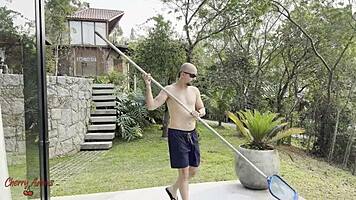 brazilian cherry adams squirts wildly while riding huge cock doggystyle! wet pussy gushes as she takes it bent over