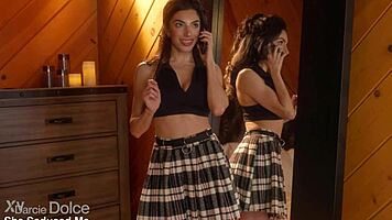 oh god the lesbian tutor licks wet pussy in lingerie scissoring frenzy!