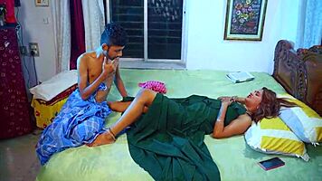 horny indian wife screams in rough ecstasy as young servant pounds her tight pussy creampie hindi