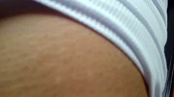 Latina teen exposes dripping wet pussy on balcony neighbor watches bedroom masturbation