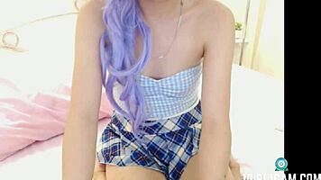part one of emmy's nerdy japanese camgirl tease unfolds with petite curves