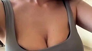 my wife flashes her massive natural tits and huge nipples to everyone