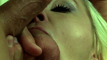 Blonde teen begs stepbro for harder pounding action