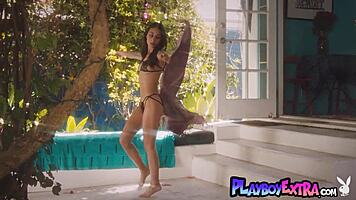 exotic petite arab leighla habib strips naked in steamy shower revealing small pierced tits nipples