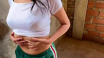 young mexican college babe sneaks out for homemade pounding with boyfriend
