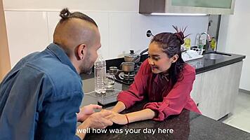 Boyfriend Devours Wet Pussy in Kitchen Then Pounds Deep