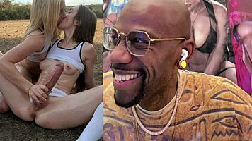 sweaty blonde slut grips trans cock cowgirl style kissing passionately in exposed pussy anal romp