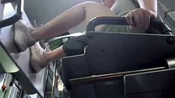 hey watch me finger my horny pussy till i squirt on gym bench