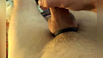 Explosive cumshots erupt from my massive white cock strokes