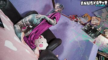 hey, catch this tattoo model's anal toy livestream now