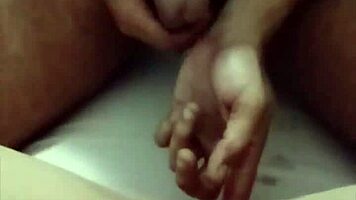 my buddy begged for footjob - couldn't resist his monster cock throbbing!