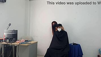 shy stylist tempts young guy into first time passion