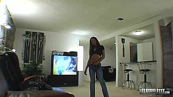 Gorgeous ebony stacey cash deepthroats lex steele's monster black cock