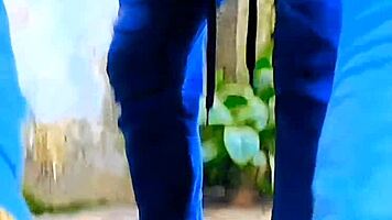 sissy slut teases small cock with outdoor piss humiliation fun