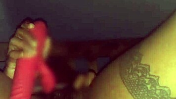 ebony milf's teasing striptease hints at deepthroat delight