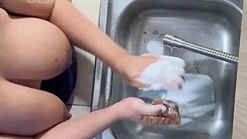 horny indian maid flaunts huge natural tits on webcam solo