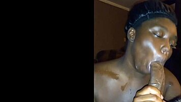 darkchocolatebarbie sucks huge black cock for facial cumshot