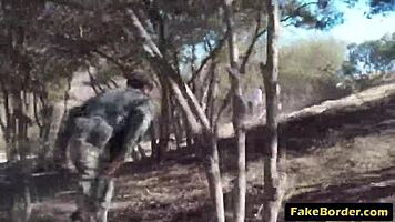 This latina babe in uniform gets slammed hard outdoors doggystyle blowjob style