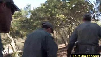 This latina babe in uniform gets slammed hard outdoors doggystyle blowjob style